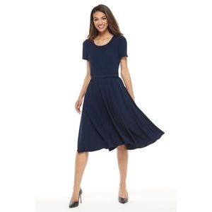 Gal Meets Glam Classic Navy Midi Dress